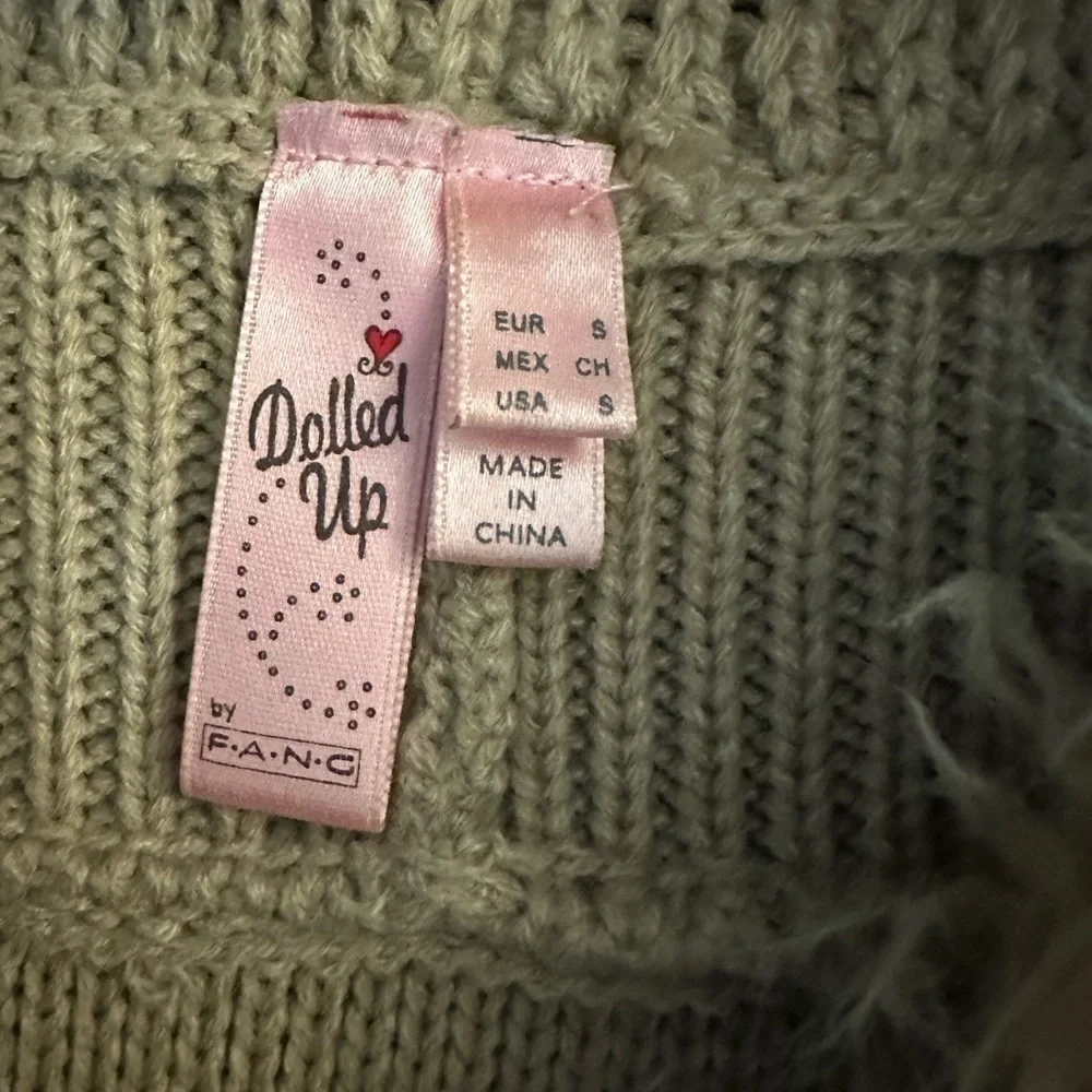 Dolled Up Tan Knit Vest with Faux Fur Collar